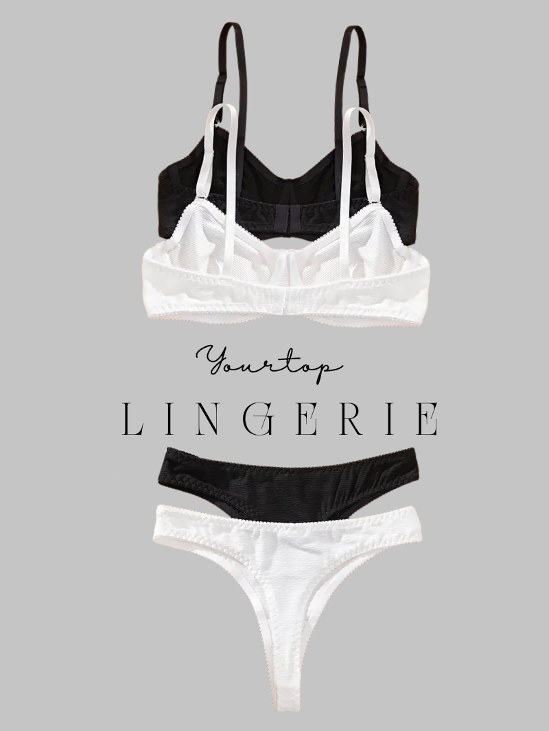 Black and White Bra Back View, Adjustable Straps and Seamless/Smooth Fabric.