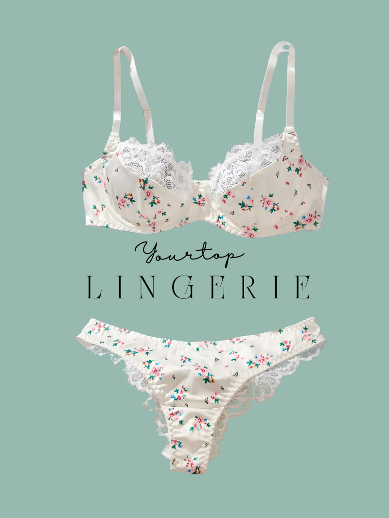 White Satin Lingerie Set with Wide Lace Trim, Push-Up Bra and Thong Front View, Elegant Style.