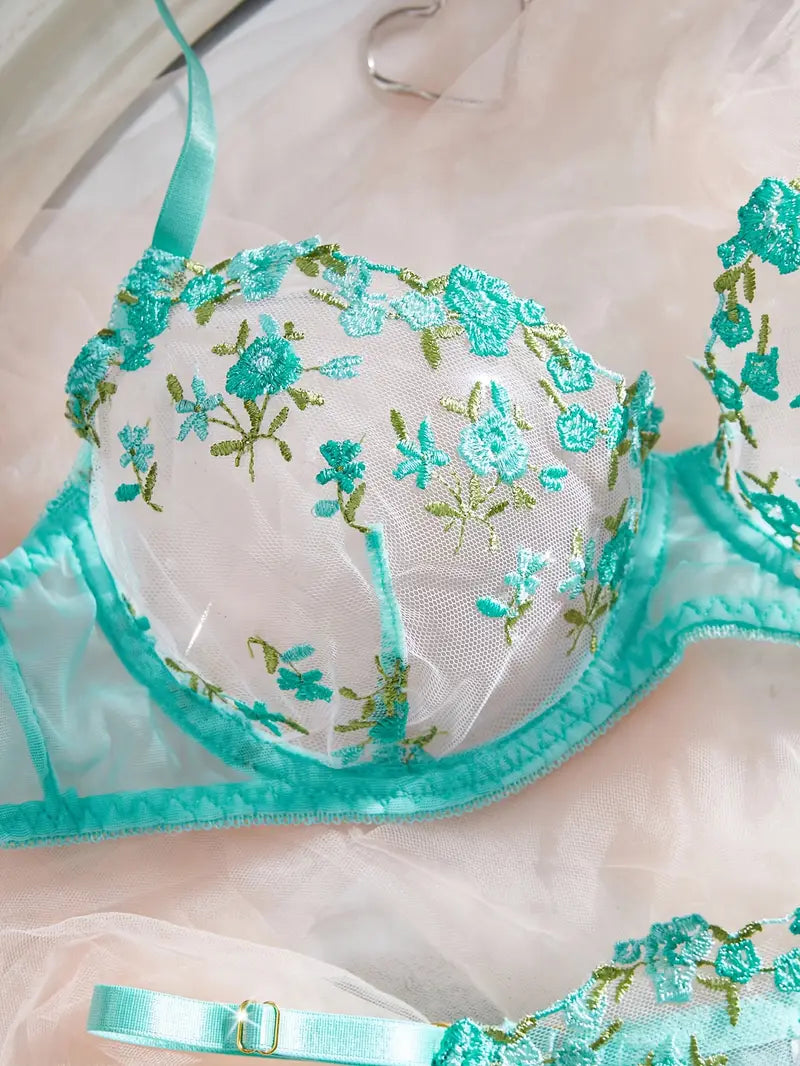 Turquoise Floral Set