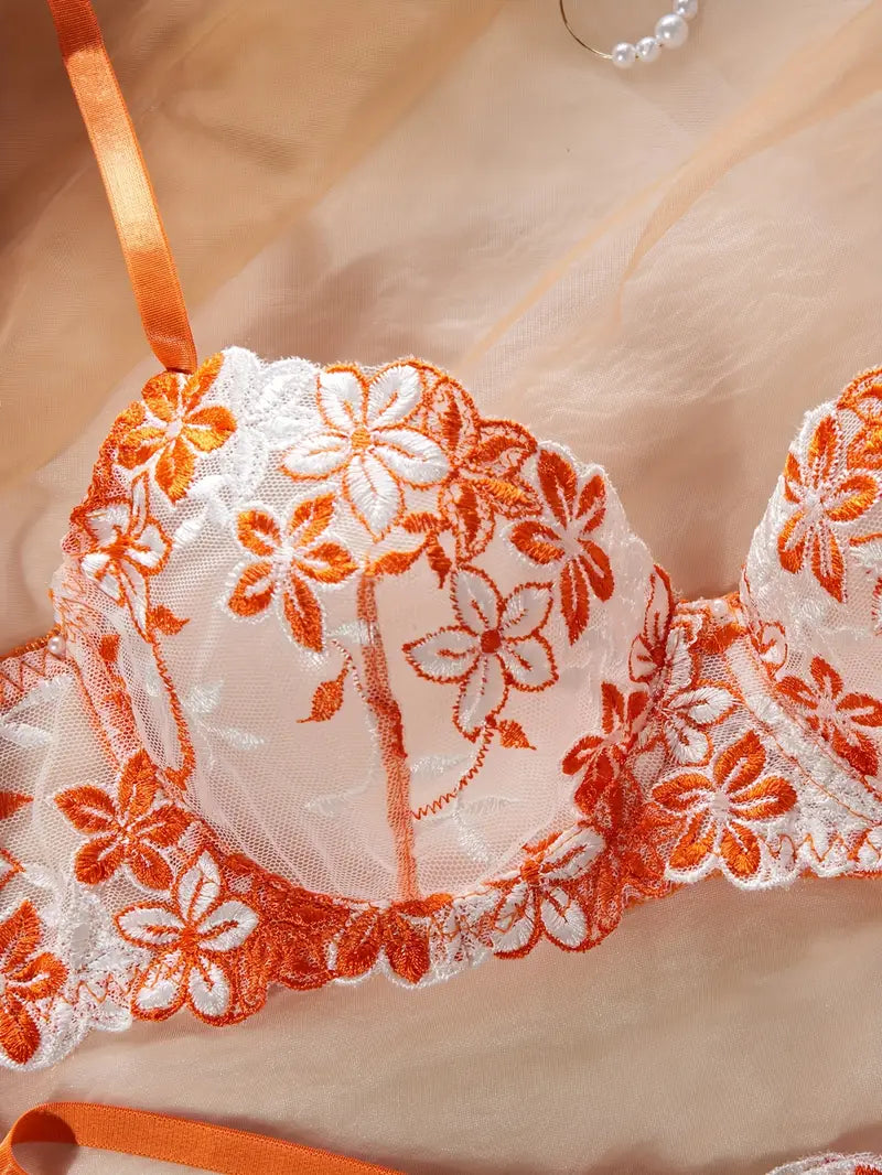 Orange Floral Set